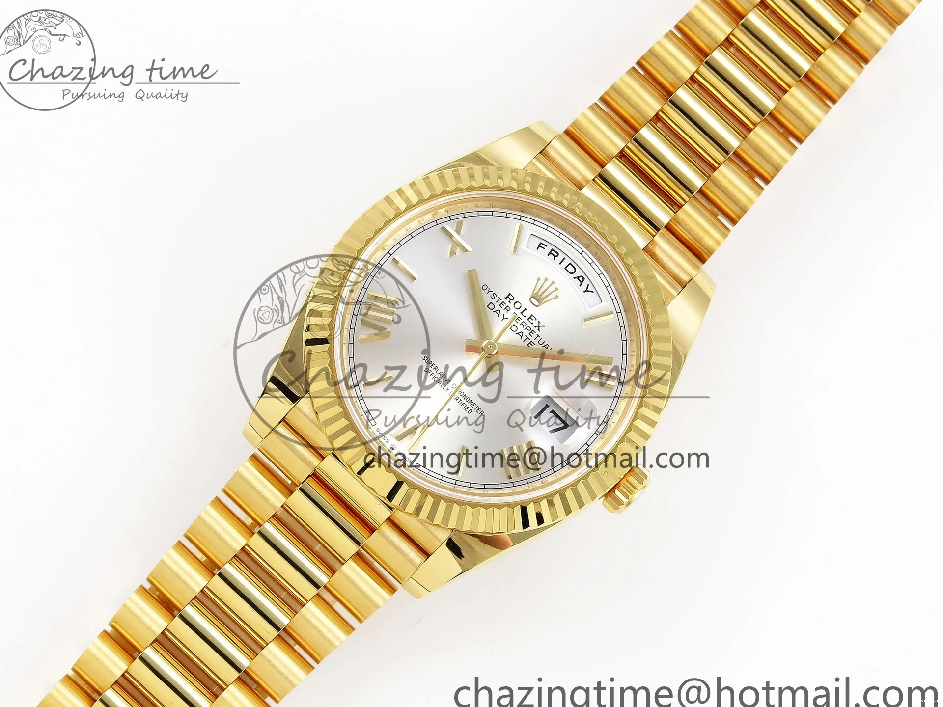 Day on 228238 ARF VR3255 Silver President Bracelet 40 YG Dial Edition Date 1:1 Best Roman 0406